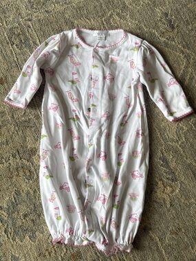 Kissy Kissy White Pajama Gown with Pink and Green Golf Cart Print